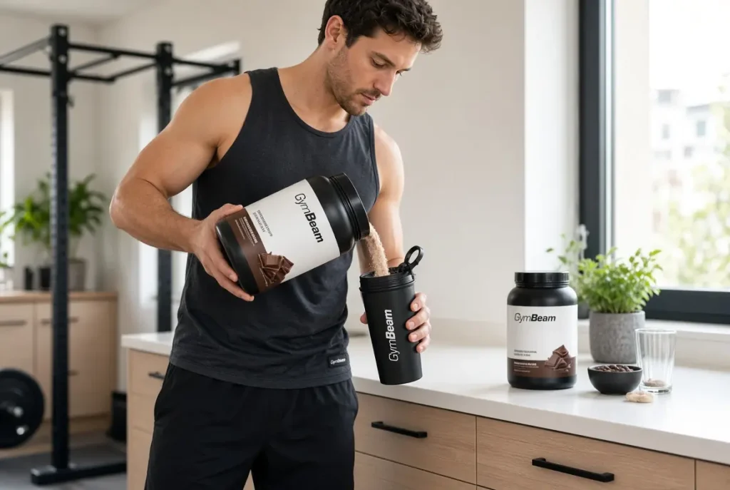 GymBeam proteine whey e creatina monoidrato con shaker nero – prodotti ufficiali nutrizione sportiva